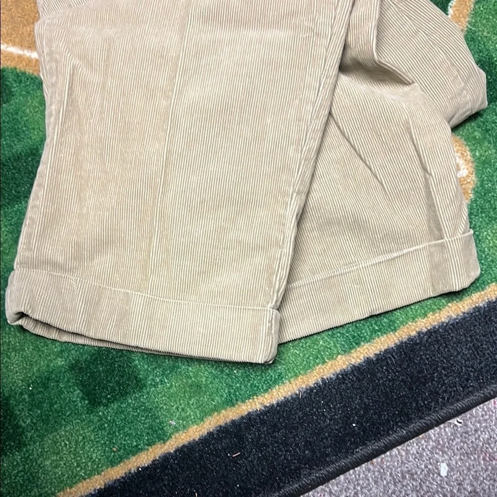 Polo Ralph Lauren Corduroy Hammond Pant Size 36x30 Khaki Pleated Cuffed